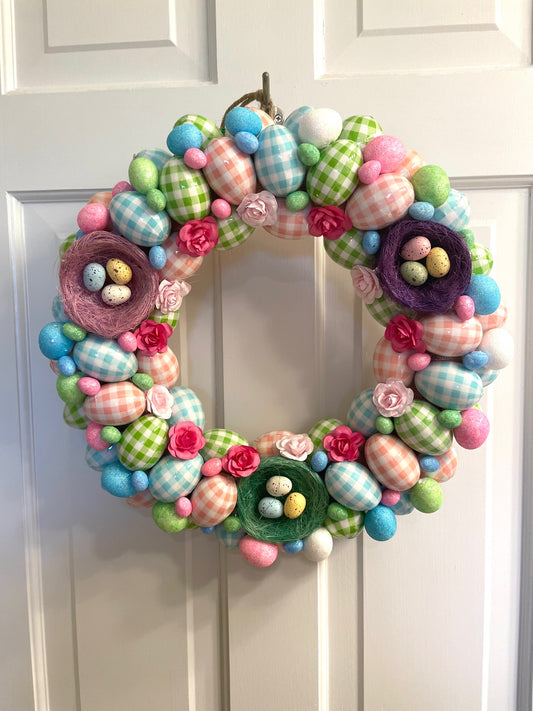 Plaid Easter Egg Wreath